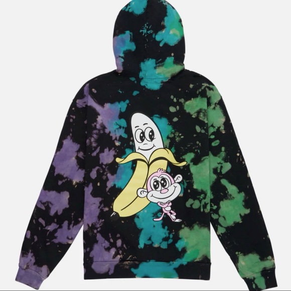 Bananas Monkey 2 DYE 4 Men's Hoodie Ac family Heavyweight Black - Picture 2 of 6